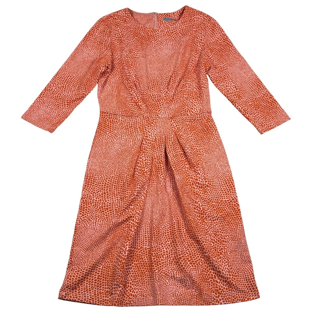 J McLaughlin Catalina Cloth Dress Womens Medium Orange Animal Print Ruched